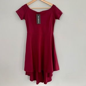 Sarin Mathews Women's Dress Burgundy High Low